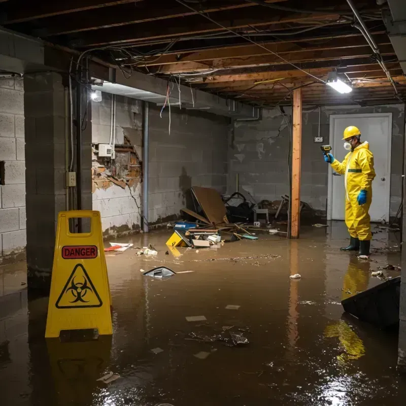 Flooded Basement Electrical Hazard in Harrison County, IN Property